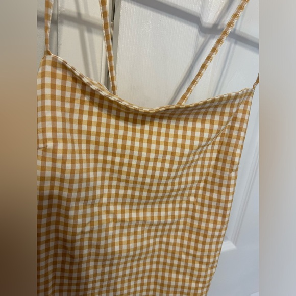 GARAGE Gingham yellow mini dress - Size S - Picture 6 of 7
